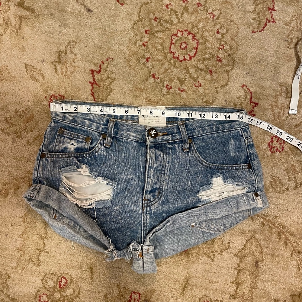 One Teaspoon Bandit Low Waisted Denim Shorts - Picture 4 of 6